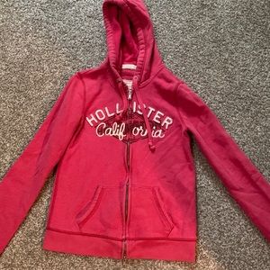 Dark pink Hollister hoodie. Size Medium.